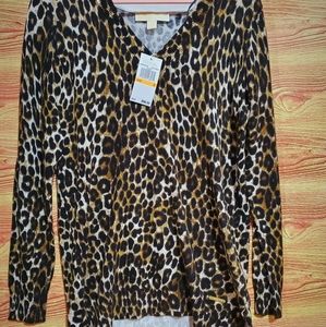 Michael Kors Cheetah Print Sweater Size Small Nwt